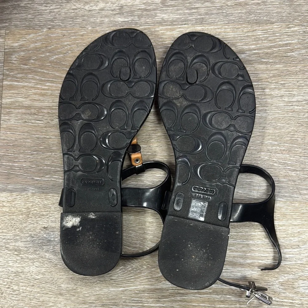 Coach Black and Brown Women's Sandals Size 7B - Picture 3 of 3